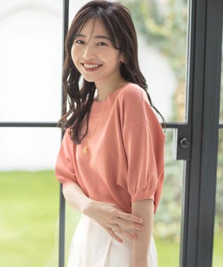 ANY SIS 【接触冷感・UVケア】フロント切替 プルオーバー コーラル