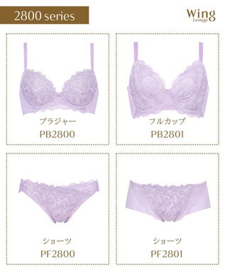 Wing Wing Lesiage　【2800シリーズ】　ブラジャー　サイドすっきり　安定感のあるしっかりとしたフィット感　ウイング／ワコール　PB2800 パープル