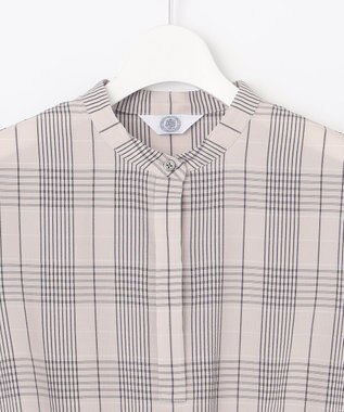 J.PRESS LADIES 【洗える・イージーケア】ドライタッチ ドビーチェック ブラウス ライトグレー系3