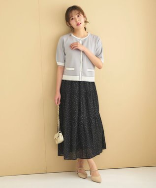 Feroux ドットティアード スカート ブラック系1