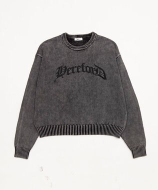 WEGO ブリーチニットグラフィックプルオーバー ブラックその他