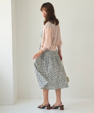 Feroux 【洗える】シアーカラー カーディガン ピンク系