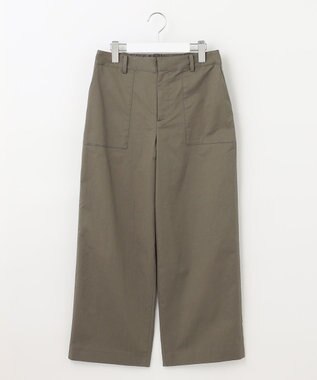 J.PRESS LADIES 【洗える】 ストレッチツイル セミワイド ベイカー パンツ カーキ系