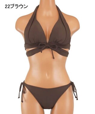 San-ai Resort（三愛水着楽園） ナチュラルだけどしっかり盛れる【ナチュラルアップブラ】ノンワイヤービキニ　7M・9M ブラウン