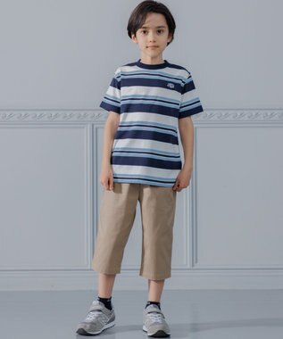 J.PRESS KIDS 【140-170cm】マルチボーダー 半袖Ｔシャツ ネイビー