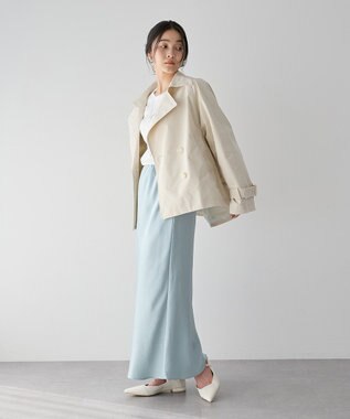 YECCA VECCA サテンフレアスカート Mint