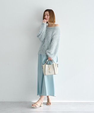 YECCA VECCA サテンフレアスカート Mint