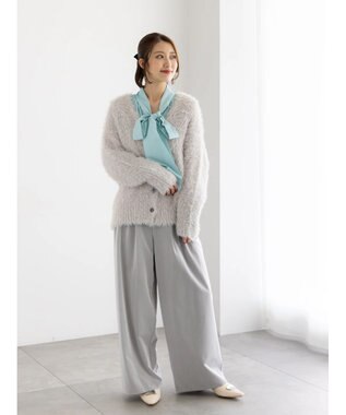 Te chichi タックワイドフルレングスパンツ グレー