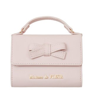 Maison de FLEUR ハンドル付きリボンウォレット Pink