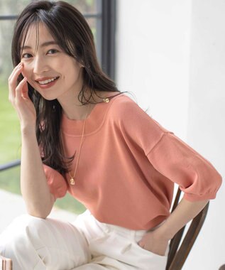 ANY SIS 【接触冷感・UVケア】フロント切替 プルオーバー コーラル