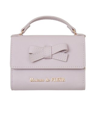 Maison de FLEUR ハンドル付きリボンウォレット Lavender