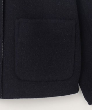 J.PRESS LADIES 【リバーシブル】ウールナイロンリバーチェック スタンドカラー コート ネイビー×チェック系