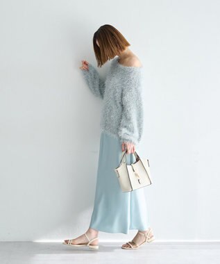 YECCA VECCA サテンフレアスカート Mint