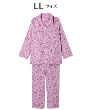 WACOAL ワコール_リラックス＆スリープ パジャマ 綿100%(本体) サテン 長袖 長ズボン ミントン レディース NDX555 /ワコール