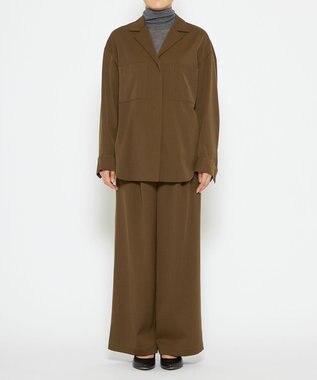 uncrave 【UNISEXあり】ギャバジン シャツ（uncrave WHITE） ブラウンカーキ