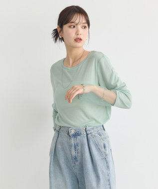 earth music&ecology シアースリーブプルオーバー Light Green