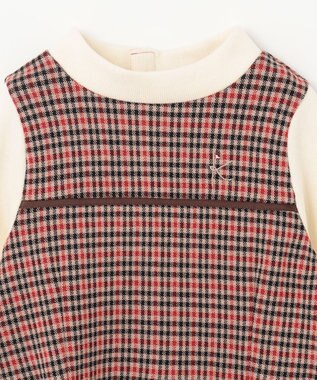 組曲 KIDS 【110-140㎝】チェックジャガード ワンピース ブラウン系3