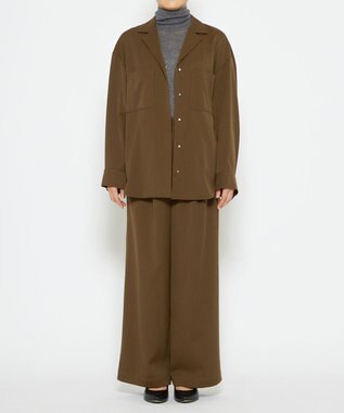 uncrave 【UNISEXあり】ギャバジン シャツ（uncrave WHITE） ブラウンカーキ