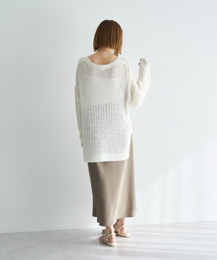 YECCA VECCA サテンフレアスカート Beige