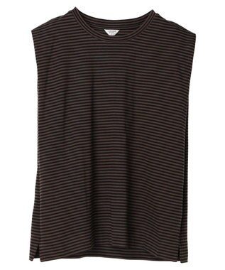 AMERICAN HOLIC ショルダータックノースリーブプルオーバー Border Black