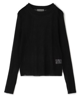 uncrave シアー リブ クルーネック ニット（uncrave STANDARD） ブラック