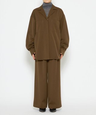 uncrave 【UNISEXあり】ギャバジン シャツ（uncrave WHITE） ブラウンカーキ