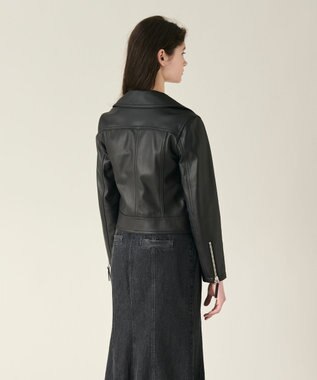 GRACE CONTINENTAL ラムレザーライダースジャケット ブラック