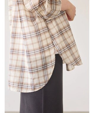 AMERICAN HOLIC 接触冷感Ｗポケットボイルシャツ Check Ivory