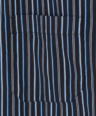 JOSEPH ABBOUD 【2WAY】ライトリバーシブルストライプシャツ ネイビー系1