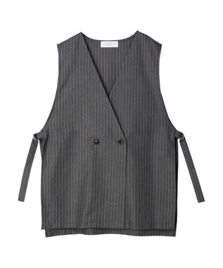 Green Parks アソート柄薄手ベスト Stripe Gray