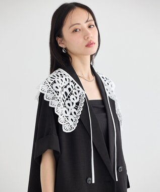 earth music&ecology レースつけ襟 Off White