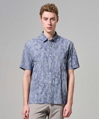 JOSEPH HOMME 【新型】アブストラクトジャガードストレッチ 　レギュラーカラー半袖シャツ