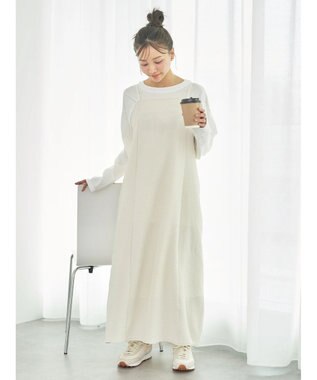 earth music&ecology なみなみ柄キャミワンピース Ivory