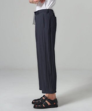 JOSEPH HOMME 【HIGH GRADE LINE】フォグプリーツストレッチ　ドロスト付ワイドストレートパンツ / HARRY CONVERTIBLE ネイビー系