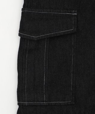 WEGO 【ウエストゴム/2WAY】2WAYデニムカーゴパンツ デニムブラックソノタ