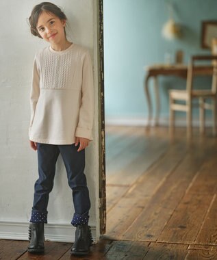 組曲 KIDS 【110-140cm】ホイップキルト トレーナー エクリュ系