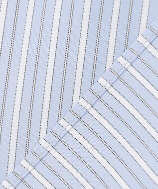 UNFILO ギャザーブラウス スカイブルーストライプ