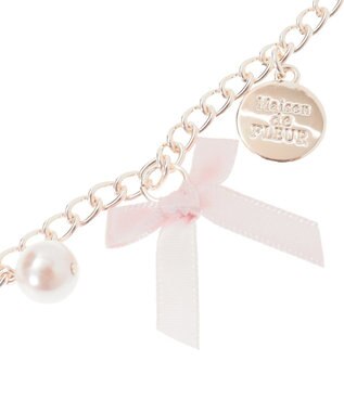 Maison de FLEUR ピンクマニアビジューリボンパールバッグチャーム Pink