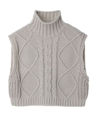 Green Parks ケーブルニットベスト Light Gray