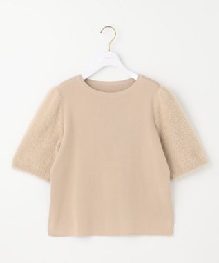 ANY SIS L 【洗える】シャギースリーブ ニット ライトベージュ