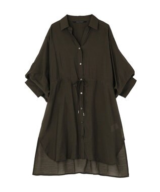 YECCA VECCA シアー2way袖バルーンチュニック Charcoal Gray