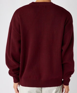 OP／FILA 【ocean pacific】サガラ刺しゅうロゴクルーニット/メンズ ワインレッド