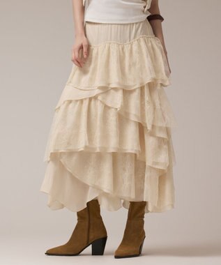 GRACE CONTINENTAL レースコンビティアードスカート キナリ