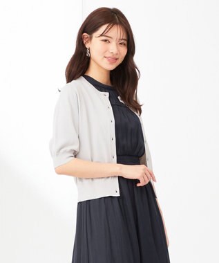 ANY SIS 【洗える】ハーフスリーブ カーディガン アイスグレー