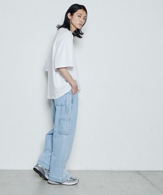 WEGO ルーズペインターパンツ デニム淡色