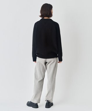 UNFILO MENS 【男女兼用】ウールポップコーン ジップ ブルゾン ブラック