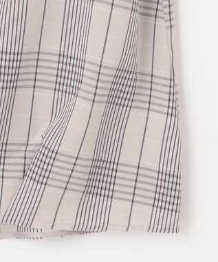 J.PRESS LADIES L 【洗える・イージーケア】ドライタッチ ドビーチェック ブラウス ライトグレー系3