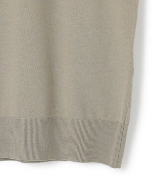 ICB L 【洗える】クロスコンビ シアースリーブニット カーキ系