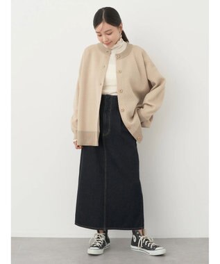 earth music&ecology コットンシアータートルネックプルオーバー Ivory