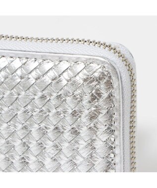 UNBILLION ペルケ perche / レザーメッシュ・ジャバラカードウォレット シルバー